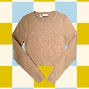 ZARA Rib Long Sleeve Top